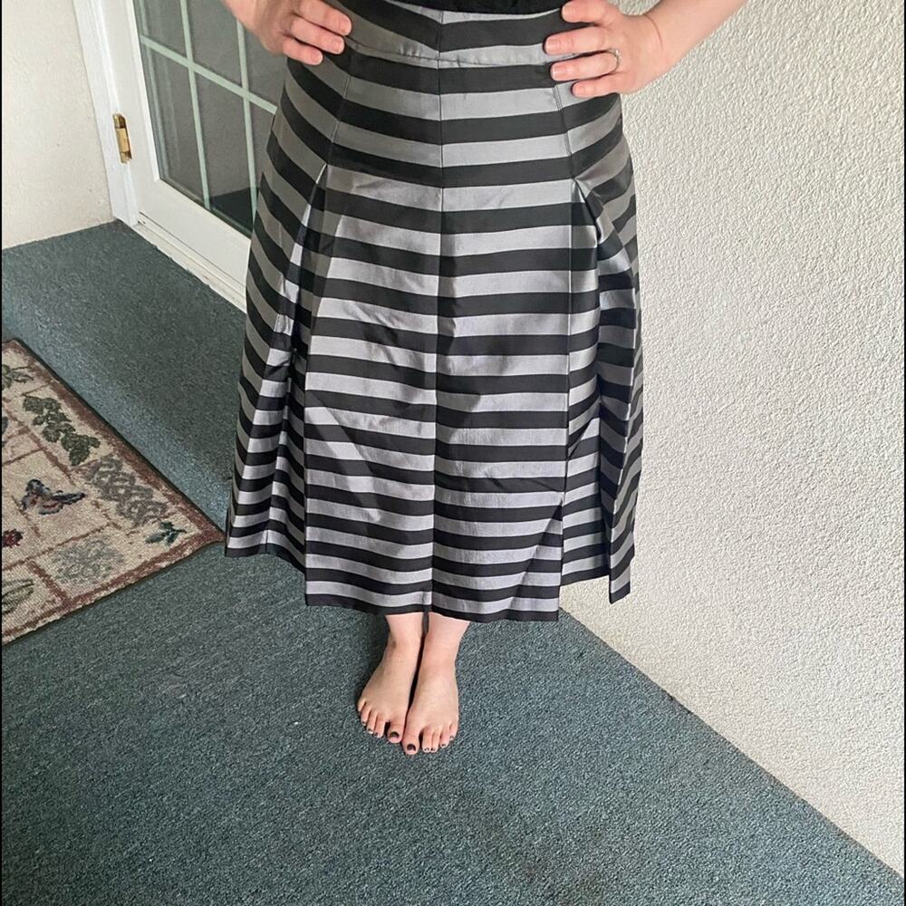 Halogen black and gray box pleat skirt